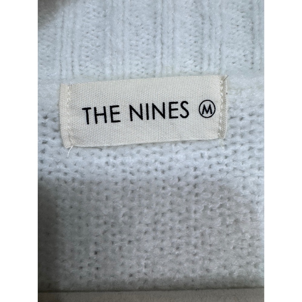 The Nines Medium White Sweater Tunic Women's V-Neck Long Sleeve Knit Boho Cozy - Picture 3 of 7